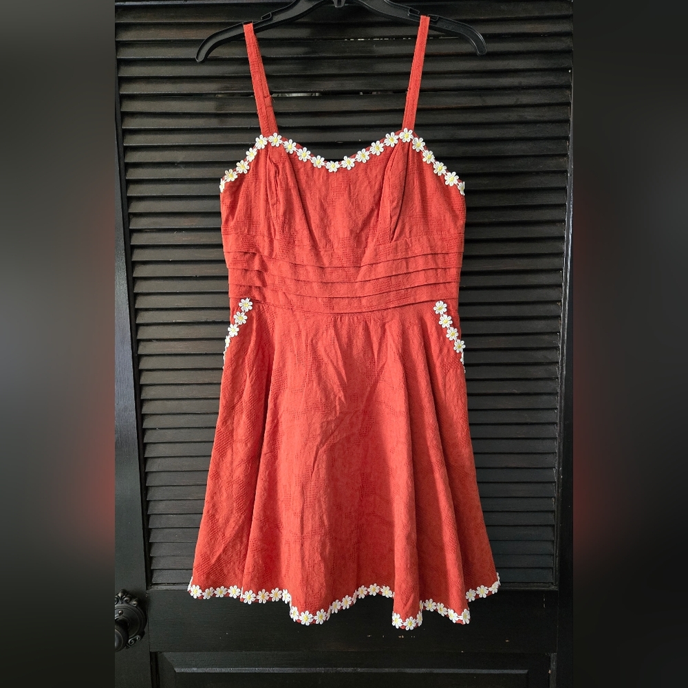 Unique Vintage Sundress with Floral Trim